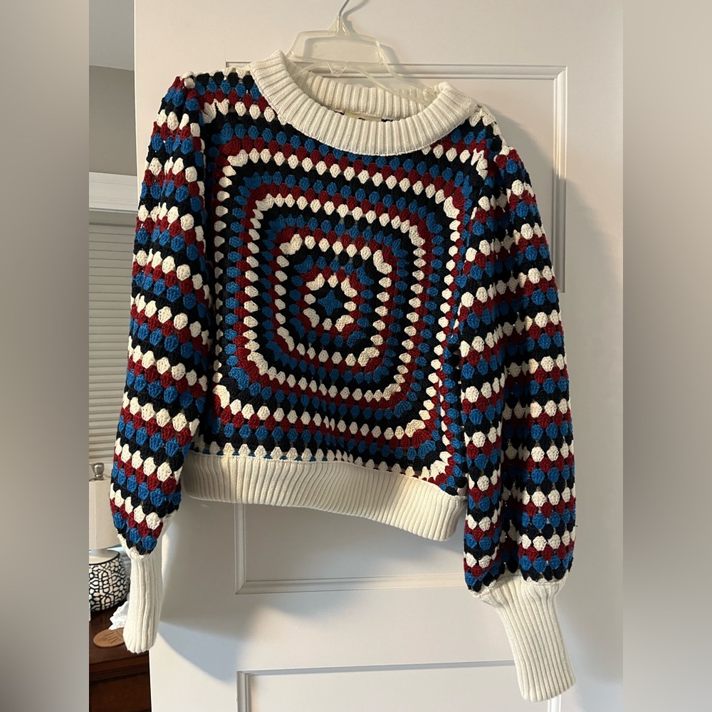 NWT Farm Rio Crocheted Sweater Multicolored - Picture 3 of 7